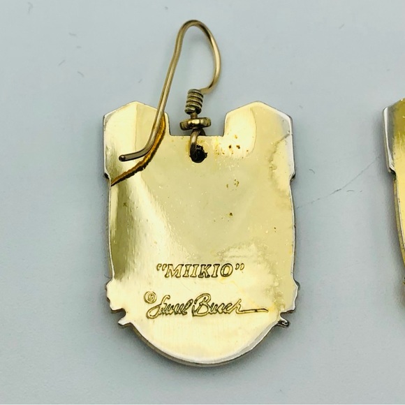 Laurel Burch “Miikio” Vintage 1970s Dangle Earrings - Picture 5 of 8